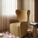 BUN/PLA002/99695 Yellow Chenille Highback Accent Chair - Paloma