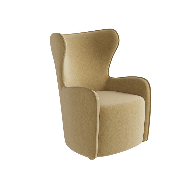 Yellow Chenille Highback Armchair - Paloma