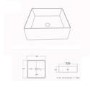 ONLY OPENED - 600mm Black Wall Hung Countertop Vanity Unit with Rectangular Basin and Shelves - Porto