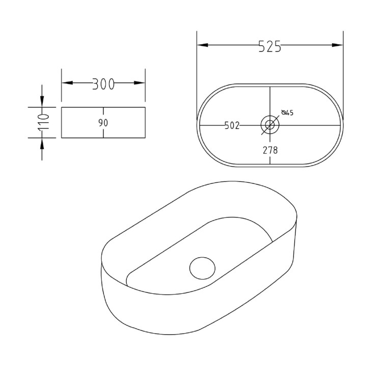 GRADE A1 - Round White Countertop Basin - Tennessee Range