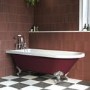 Burgundy Freestanding Single Ended Bath with Chrome Feet 1670 x 740mm - Park Royal