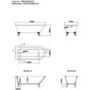 Burgundy Freestanding Single Ended Bath with Chrome Feet 1670 x 740mm - Park Royal