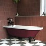 Burgundy Freestanding Single Ended Bath with Black Feet 1670 x 740mm - Park Royal