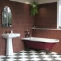 Burgundy Freestanding Single Ended Bath with Bronze Feet 1670 x 740mm - Park Royal