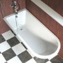 Burgundy Freestanding Single Ended Shower Bath with Chrome Screen & Feet 1670 x 740mm - Park Royal