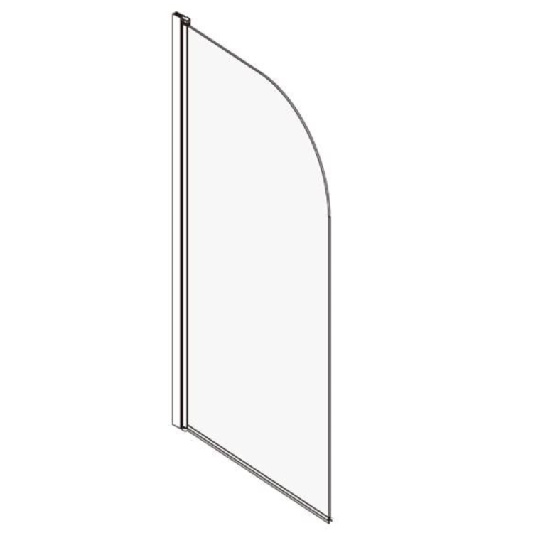 Burgundy Freestanding Single Ended Shower Bath with Chrome Screen & White Feet 1670 x 740mm - Park Royal