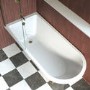 Burgundy Freestanding Single Ended Shower Bath with Brushed Brass Screen & Feet 1670 x 740mm - Park Royal