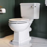 Close Coupled Traditional Toilet with Wooden Soft Close Seat & Brass Fittings - Park Royal