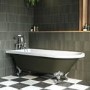 Dark Green Freestanding Single Ended Bath with Chrome Feet 1670 x 740mm - Park Royal