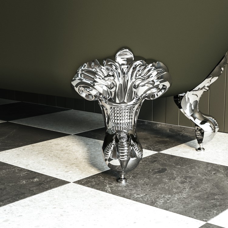 Dark Green Freestanding Single Ended Bath with Chrome Feet 1670 x 740mm - Park Royal