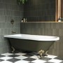 Dark Green Freestanding Single Ended Bath with Brass Feet 1670 x 740mm - Park Royal