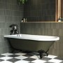 Dark Green Freestanding Single Ended Bath with Black Feet 1670 x 740mm - Park Royal