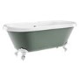 Freestanding Light Green Double Ended Roll Top Bath with Chrome Feet 1515 x 740mm - Park Royal