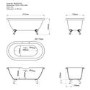 Freestanding Light Green Double Ended Roll Top Bath with Chrome Feet 1515 x 740mm - Park Royal