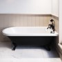 ONLY OPENED - Black Freestanding Single Ended Bath with Black Feet 1670 x 740mm - Park Royal