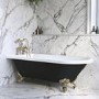 Black Freestanding Single Ended Bath with Brass Feet 1670 x 740mm - Park Royal
