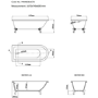 ONLY OPENED - Black Freestanding Single Ended Bath with Black Feet 1670 x 740mm - Park Royal