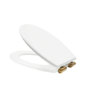 GRADE A1 - Park Royal Wooden Seat & Cover With Brushed Brass Hinge Covers