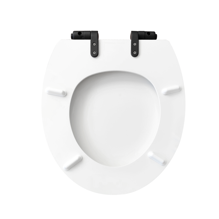 Back to Wall Traditional Toilet with Wooden Soft Close Seat & Black Hinges - Park Royal
