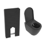 Matt Black Back To Wall Smart Bidet Japanese Toilet With Black Glass Cabinet, Frame, Cistern & Pneumatic Dual Flush Button - Purificare