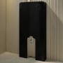 Matt Black Back To Wall Smart Bidet Japanese Toilet With Black Glass Cabinet, Frame, Cistern & Pneumatic Dual Flush Button - Purificare