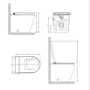 Matt Black Back To Wall Smart Bidet Japanese Toilet With White Glass Cabinet, Frame, Cistern & Pneumatic Dual Flush Button - Purificare