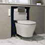 Wall Hung Smart Bidet Japanese Toilet with Heated Seat & 820mm Frame Cistern and Chrome Pneumatic Flush Plate - Purificare