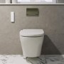 Wall Hung Smart Bidet Japanese Toilet with Heated Seat & 820mm Frame Cistern and Chrome Pneumatic Flush Plate - Purificare