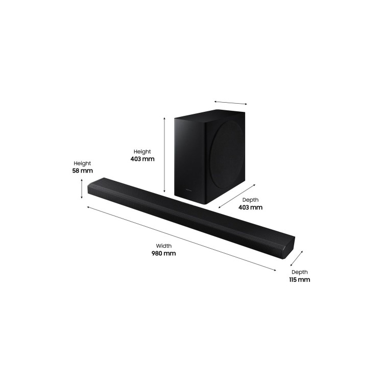 Samsung QE82Q800TATXXU 82" 8K Ultra Sharp HD HDR10+ Smart QLED TV with Soundbar & Subwoofer