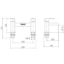 Black Waterfall Bath and Basin Tap Set - Quadra