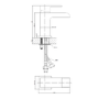 GRADE A1 - Black Waterfall Mono Basin Mixer Tap With Waste - Quadra