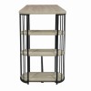 Industrial Bar Table Set with 2 Tan Faux Leather Adjustable Bar Stools - Quinn