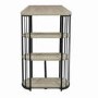 Oak and Black Bar Table Set with 2 Tan Faux Leather Adjustable Bar Stools - Quinn
