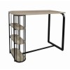 Industrial Bar Table Set with 2 Tan Faux Leather Adjustable Bar Stools - Quinn