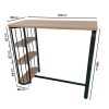 Industrial Bar Table Set with 2 Grey Faux Leather Adjustable Bar Stools - Quinn