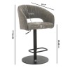 Industrial Bar Table Set with 2 Grey Faux Leather Adjustable Bar Stools - Quinn