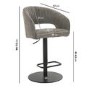 Oak and Black Bar Table Set with 2 Grey Faux Leather Adjustable Bar Stools - Quinn
