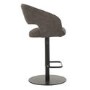 Oak and Black Bar Table Set with 2 Grey Faux Leather Adjustable Bar Stools - Quinn