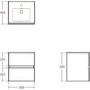 500mm Ideal Standard Eurovit+ Oak Wall Hung Vanity Unit with Basin