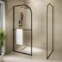 1400x900mm Black Curved Glass Wet Room Shower Screen Enclosure with Towel Rail- Raya