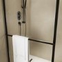 1400x900mm Black Curved Glass Wet Room Shower Screen Enclosure with Towel Rail- Raya