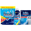 Finish Dishwasher Tablets x80 Rinse &amp; Shine Aid 400ml And Salt 4kg Bundle