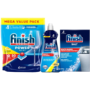 Finish Dishwasher Tablets x80 Rinse & Shine Aid 400ml And Salt 4kg Bundle