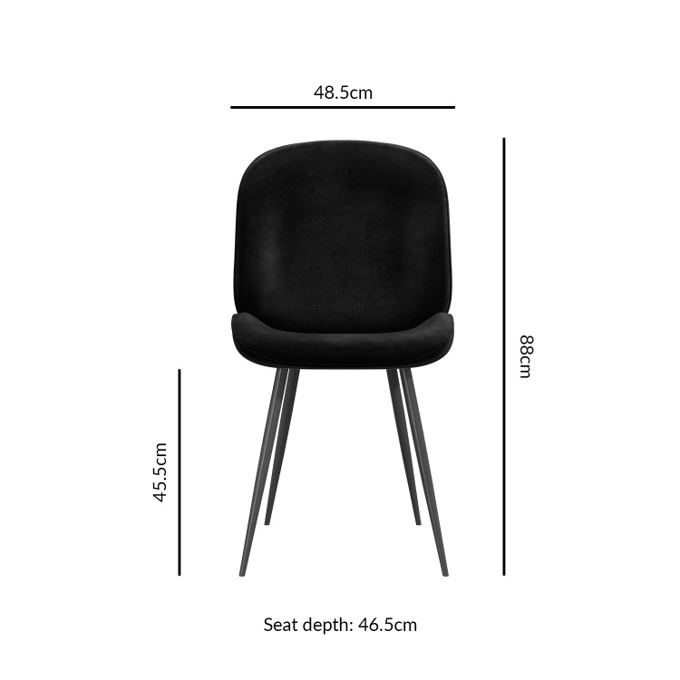 White Gloss Dining Table with 8 Black Velvet Dining Chairs - Rochelle
