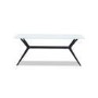 White Gloss Dining Table with 8 Black Velvet Dining Chairs - Rochelle