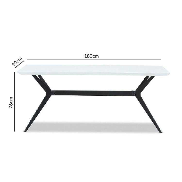 White Gloss Dining Table with 6 Logan Grey Velvet Dining Tub Chairs - Rochelle