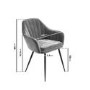 White Gloss Dining Table with 6 Logan Grey Velvet Dining Tub Chairs - Rochelle