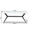 White Gloss Dining Table Set with 2 Navy Velvet Chairs and 1 Bench - Seats 4 - Rochelle