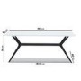 White Gloss Dining Table Set with 2 Navy Velvet Chairs and 1 Bench - Seats 4 - Rochelle