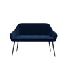 White Gloss Dining Table Set with 2 Navy Velvet Chairs and 1 Bench - Seats 4 - Rochelle